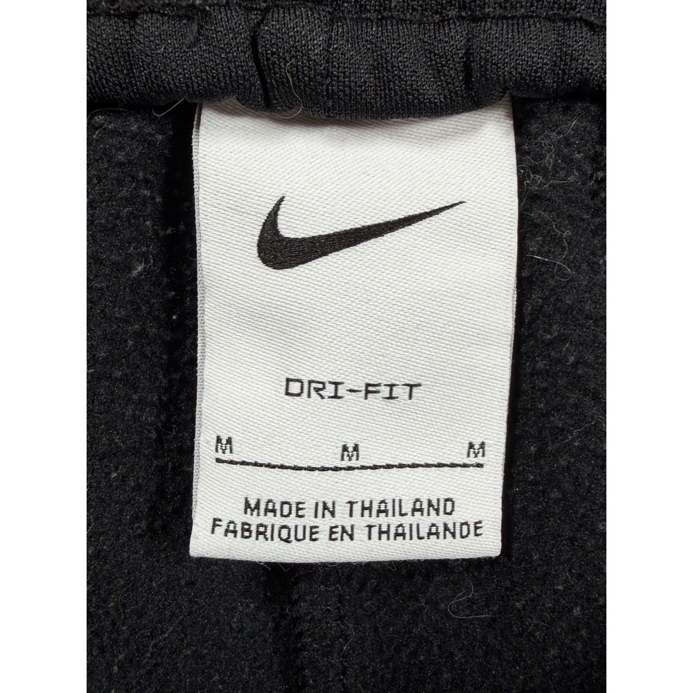 Nike Mens Medium Sweatpants Black Dri Fit Brushed Fleece Open Hem Pants - Picture 4 of 9